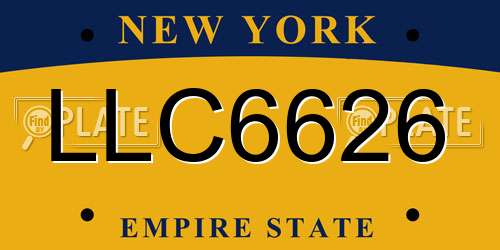 LLC6626 New York License Plate