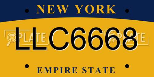 LLC6668 New York License Plate