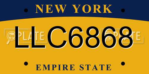 LLC6868 New York License Plate