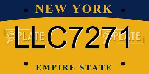 LLC7271 New York License Plate