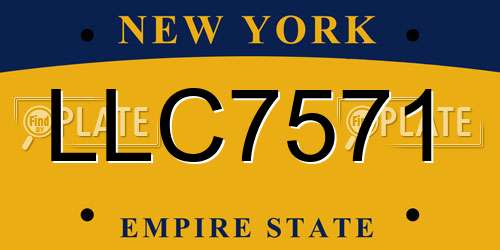 LLC7571 New York License Plate