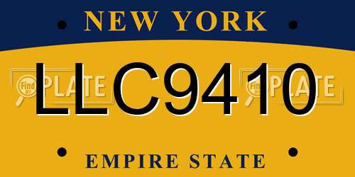 LLC9410 New York License Plate
