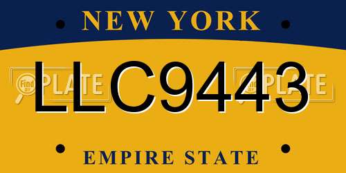 LLC9443 New York License Plate