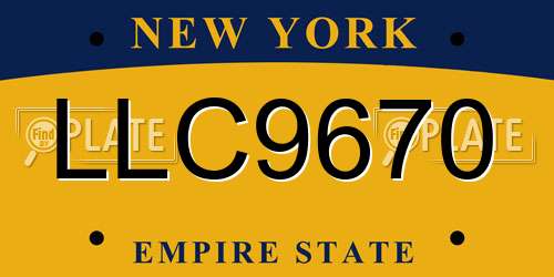 LLC9670 New York License Plate