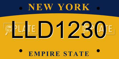 LLD1230 New York License Plate