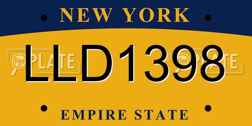 LLD1398 New York License Plate