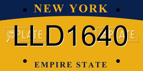 LLD1640 New York License Plate