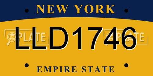 LLD1746 New York License Plate