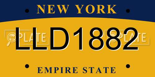 LLD1882 New York License Plate