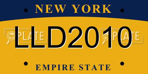 LLD2010 New York License Plate