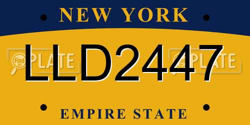 LLD2447 New York License Plate