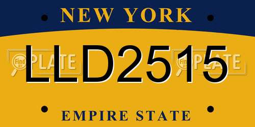 LLD2515 New York License Plate