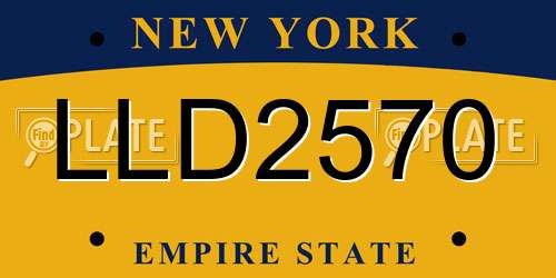 LLD2570 New York License Plate