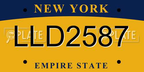 LLD2587 New York License Plate