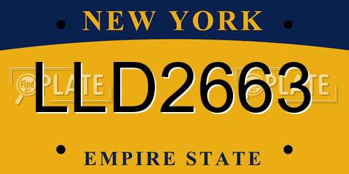 LLD2663 New York License Plate