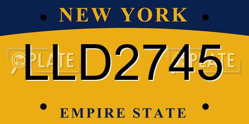 LLD2745 New York License Plate