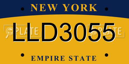 LLD3055 New York License Plate