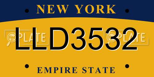 LLD3532 New York License Plate