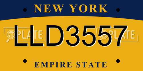 LLD3557 New York License Plate