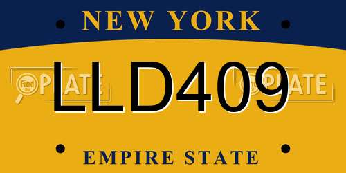 LLD409 New York License Plate