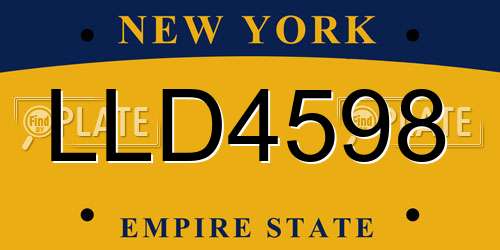 LLD4598 New York License Plate