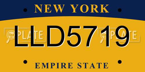 LLD5719 New York License Plate