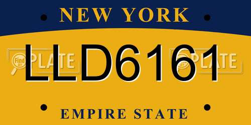 LLD6161 New York License Plate