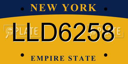 LLD6258 New York License Plate