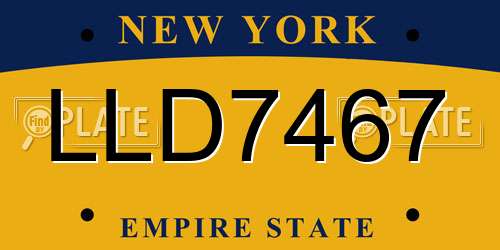 LLD7467 New York License Plate