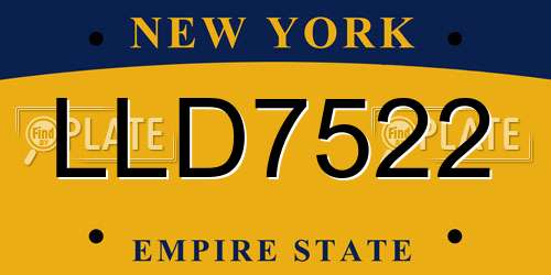 LLD7522 New York License Plate