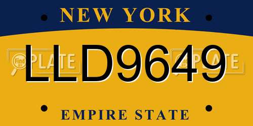 LLD9649 New York License Plate