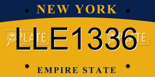 LLE1336 New York License Plate