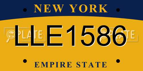 LLE1586 New York License Plate