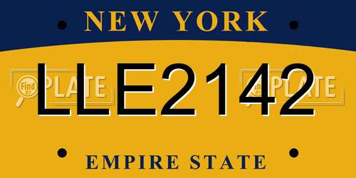 LLE2142 New York License Plate