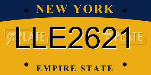 LLE2621 New York License Plate