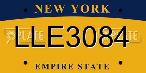 LLE3084 New York License Plate