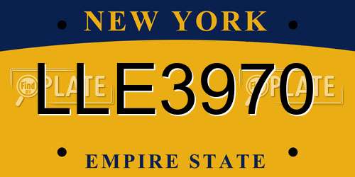 LLE3970 New York License Plate