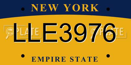LLE3976 New York License Plate