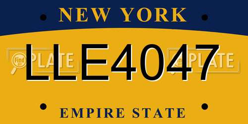 LLE4047 New York License Plate