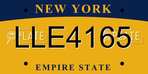 LLE4165 New York License Plate