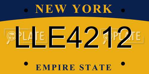 LLE4212 New York License Plate