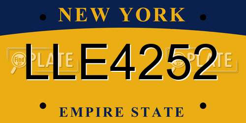 LLE4252 New York License Plate