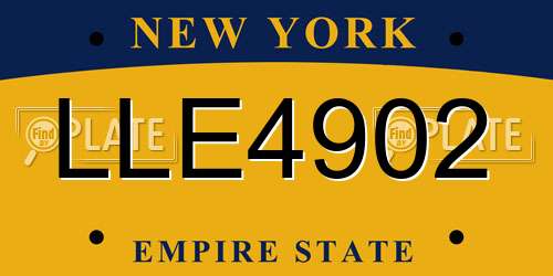 LLE4902 New York License Plate