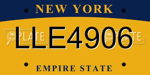 LLE4906 New York License Plate