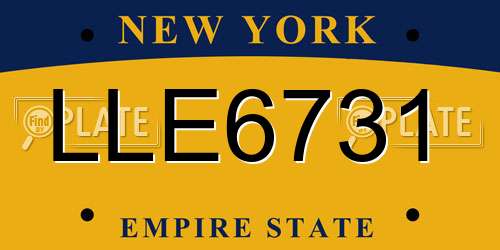 LLE6731 New York License Plate