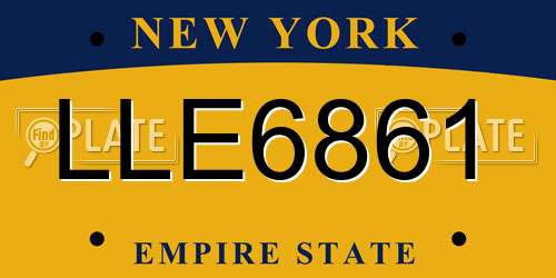 LLE6861 New York License Plate