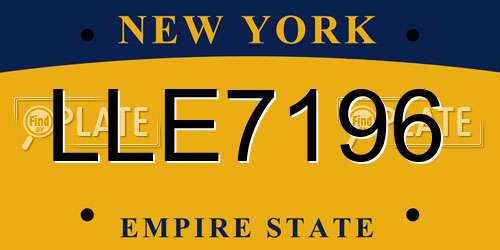 LLE7196 New York License Plate