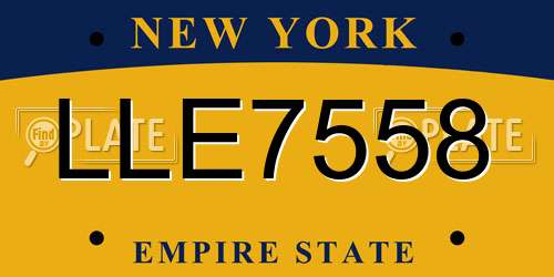 LLE7558 New York License Plate