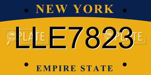 LLE7823 New York License Plate