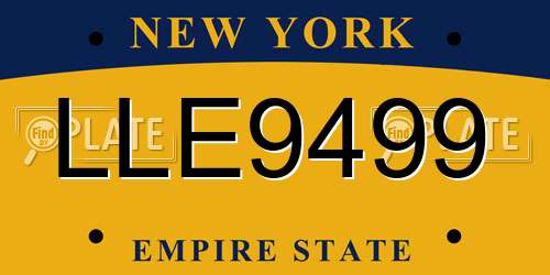 LLE9499 New York License Plate